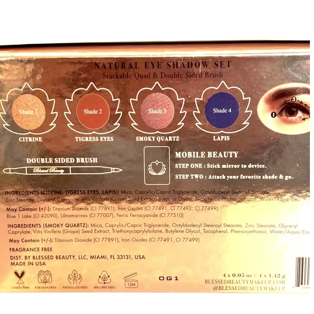 Blessed Beauty Gaze of‎ Goddess Natural Eye Shadow Set Stackable Quad Brown Eyes